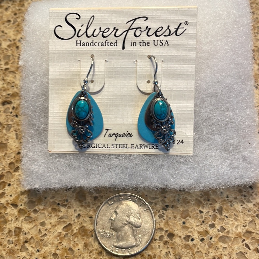 Silver Forest Handcrafted Turquoise Earrings